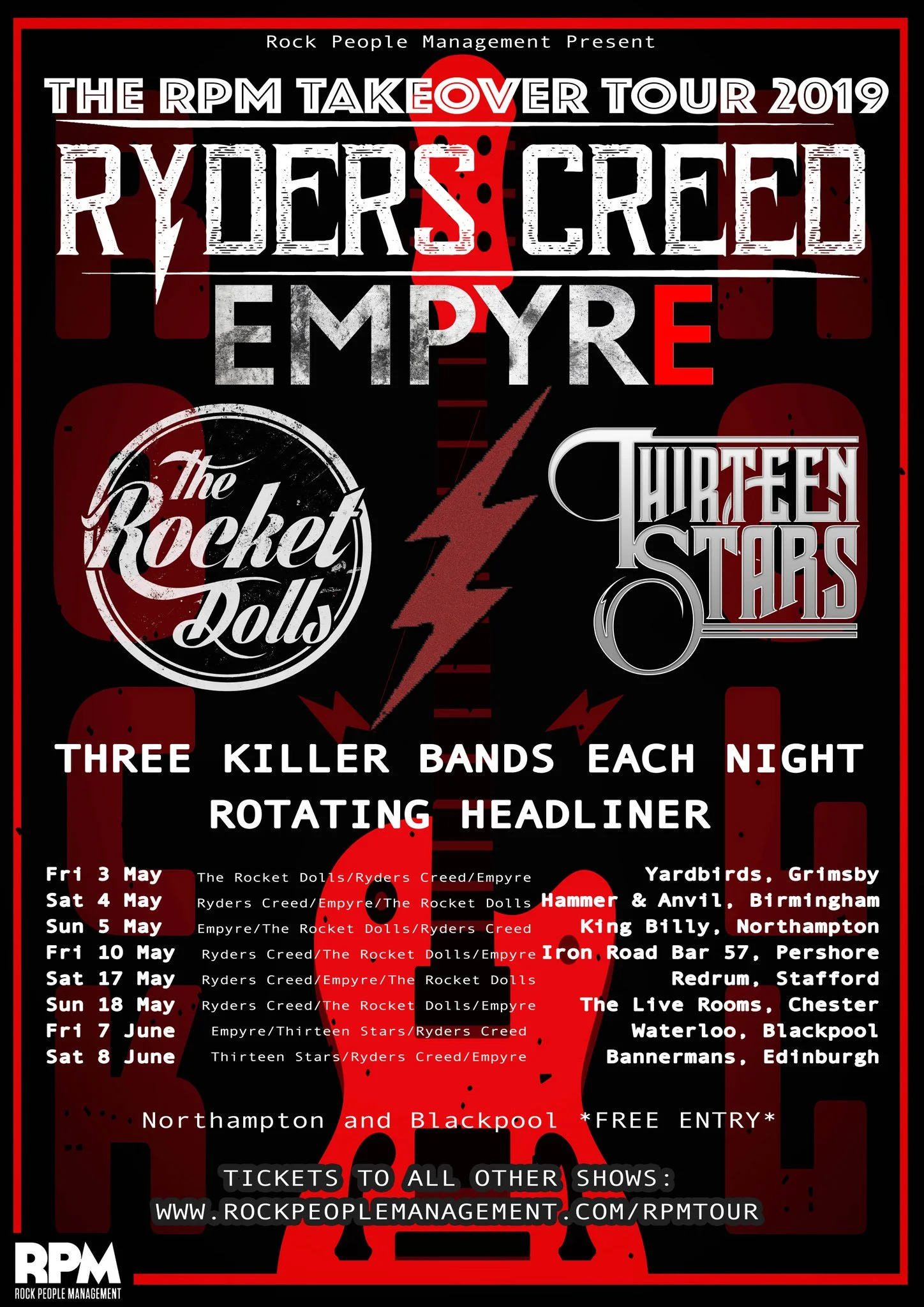 Ryders Creed UK Tour Dates 2019