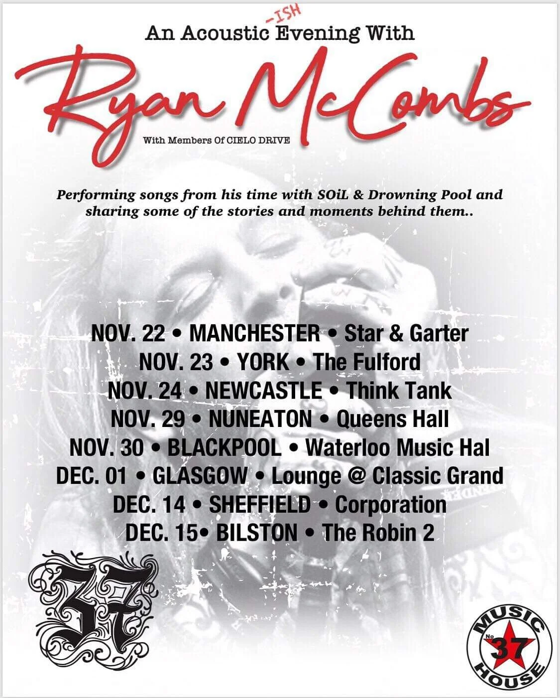 Ryan McCombs 2019 UK Tour Dates
