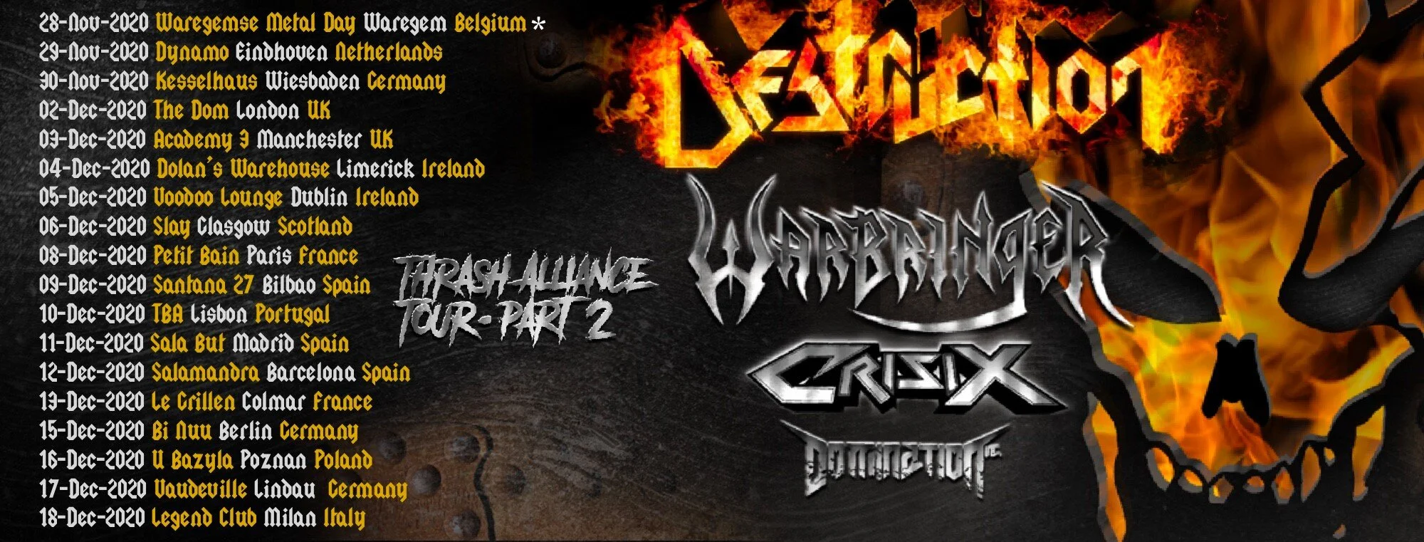Destruction UK 2020 Tour Dates