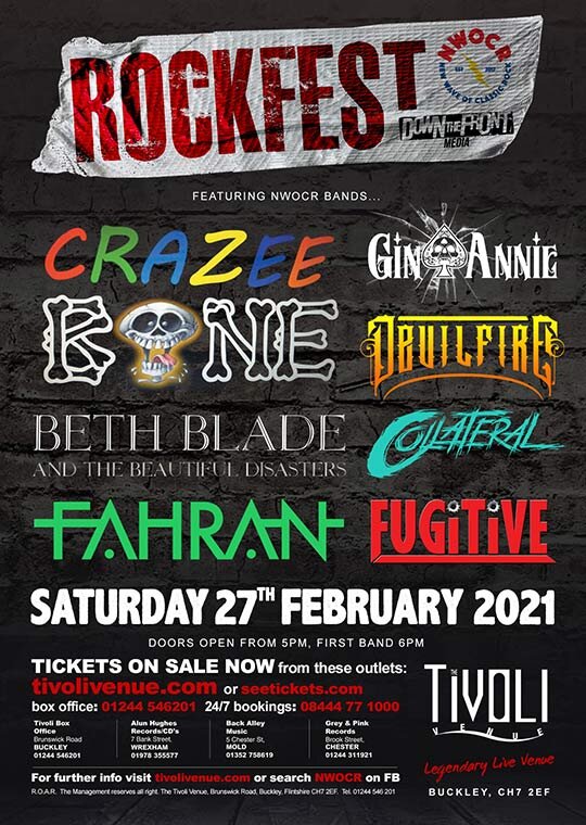 ROCKFEST at the Tivoli in Buckley on February 27th 2021