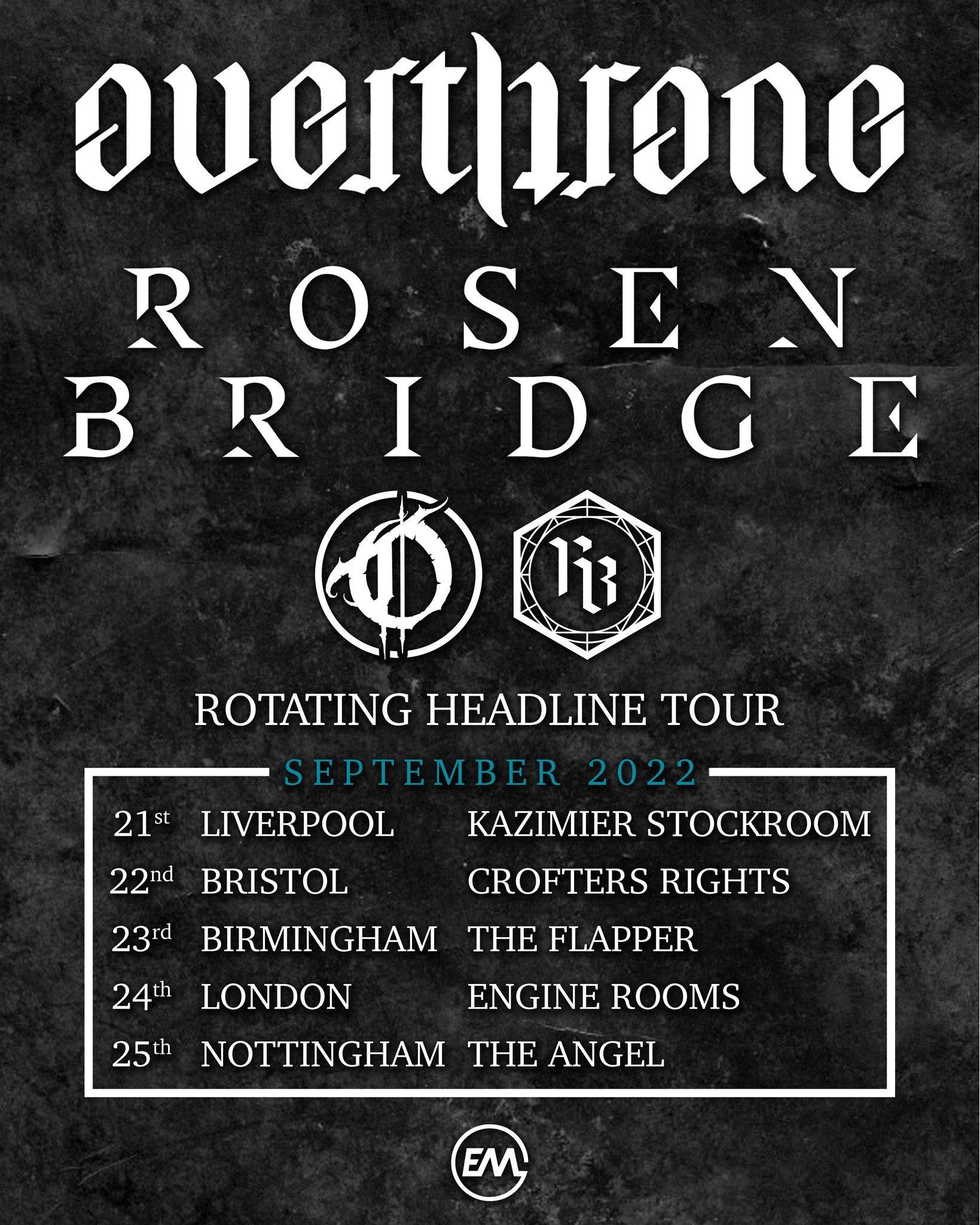Rosen Bridge + Overthrone UK 2022 Tour Dates