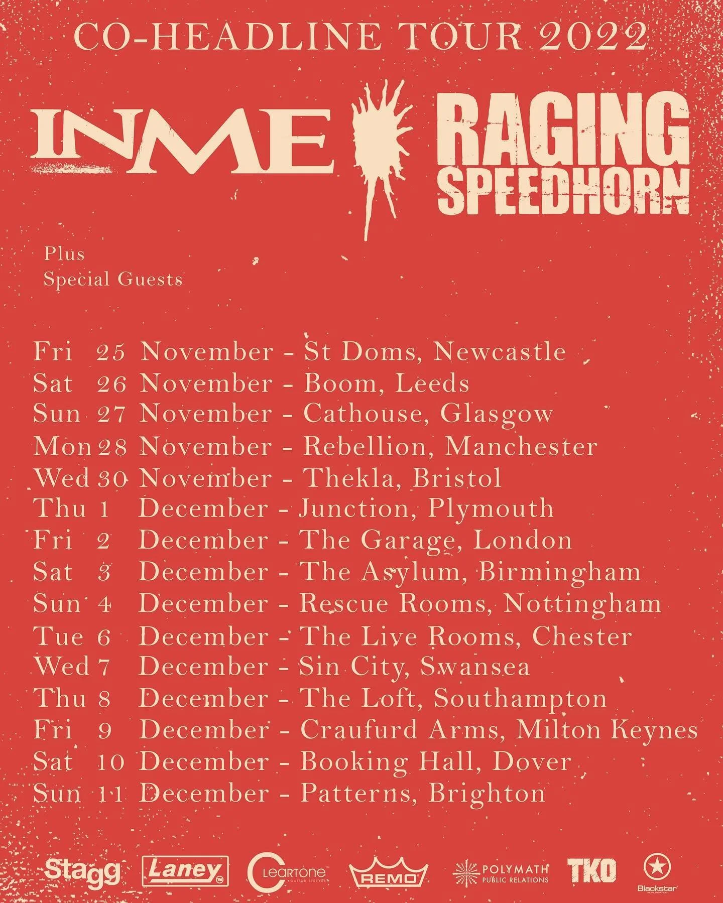 InMe / Raging Speedhorn 2022 UK Tour Dates