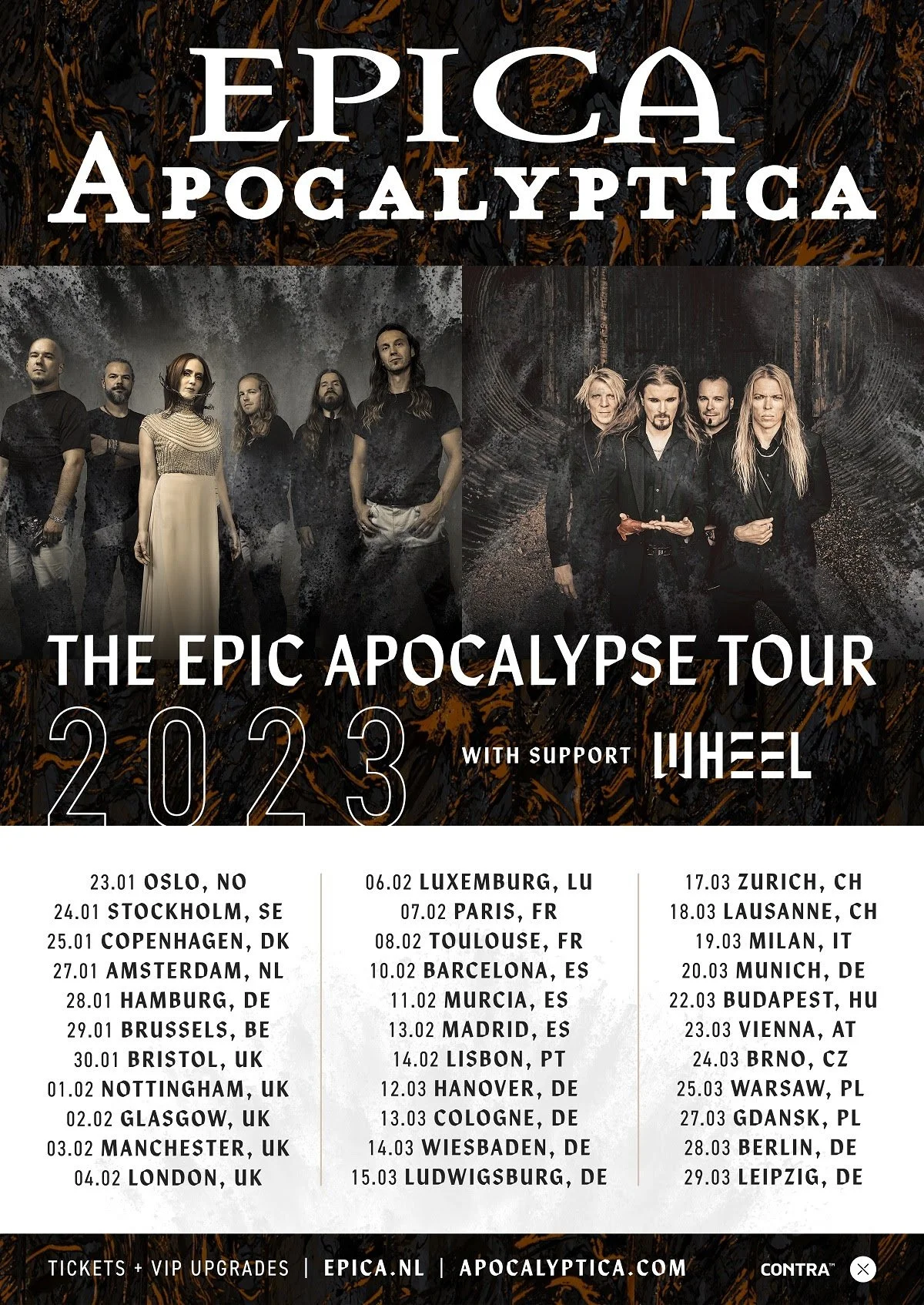 Epica / Apocalyptica 2023 Tour Dates