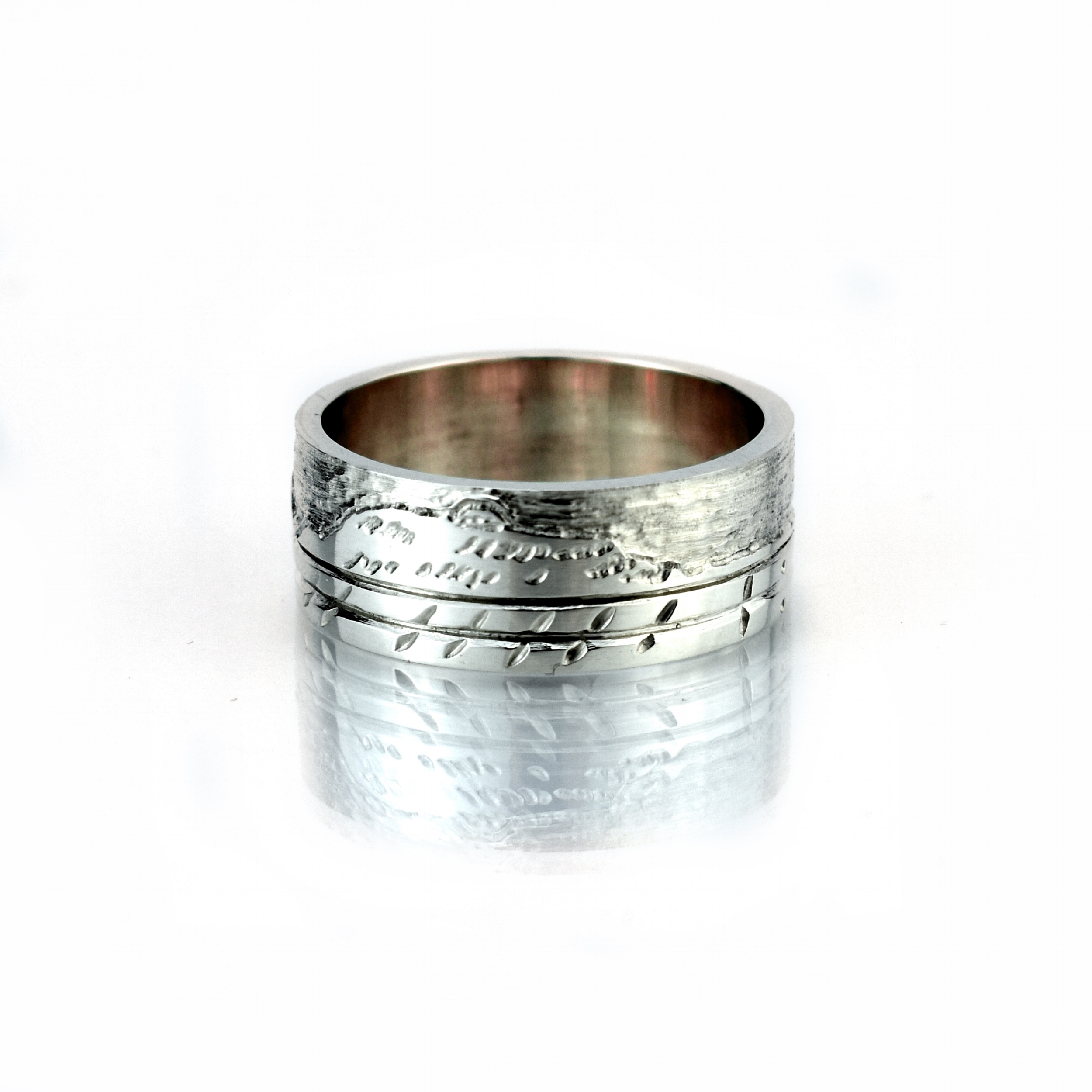 White Gold Handmade Wedding Band 