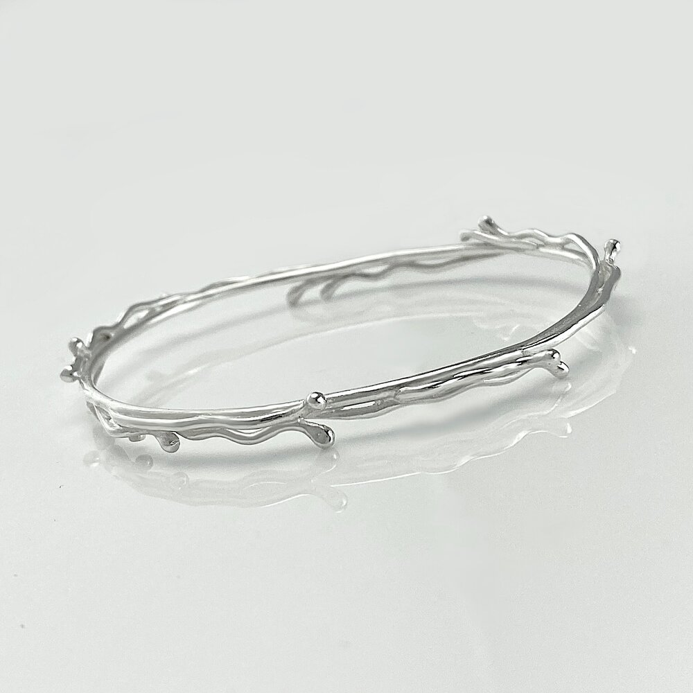 Designer Hallmarked Sterling Silver bangle Irish Jewelry by Martina Hamilton Droplet Collection