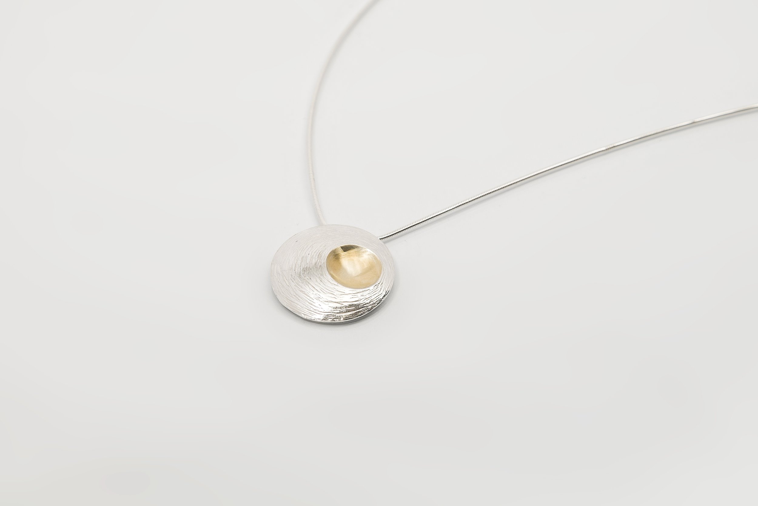 Martina Hamilton Moon Shell Medium Pendant in Sterling Silver with 22 Carat Gold plating 