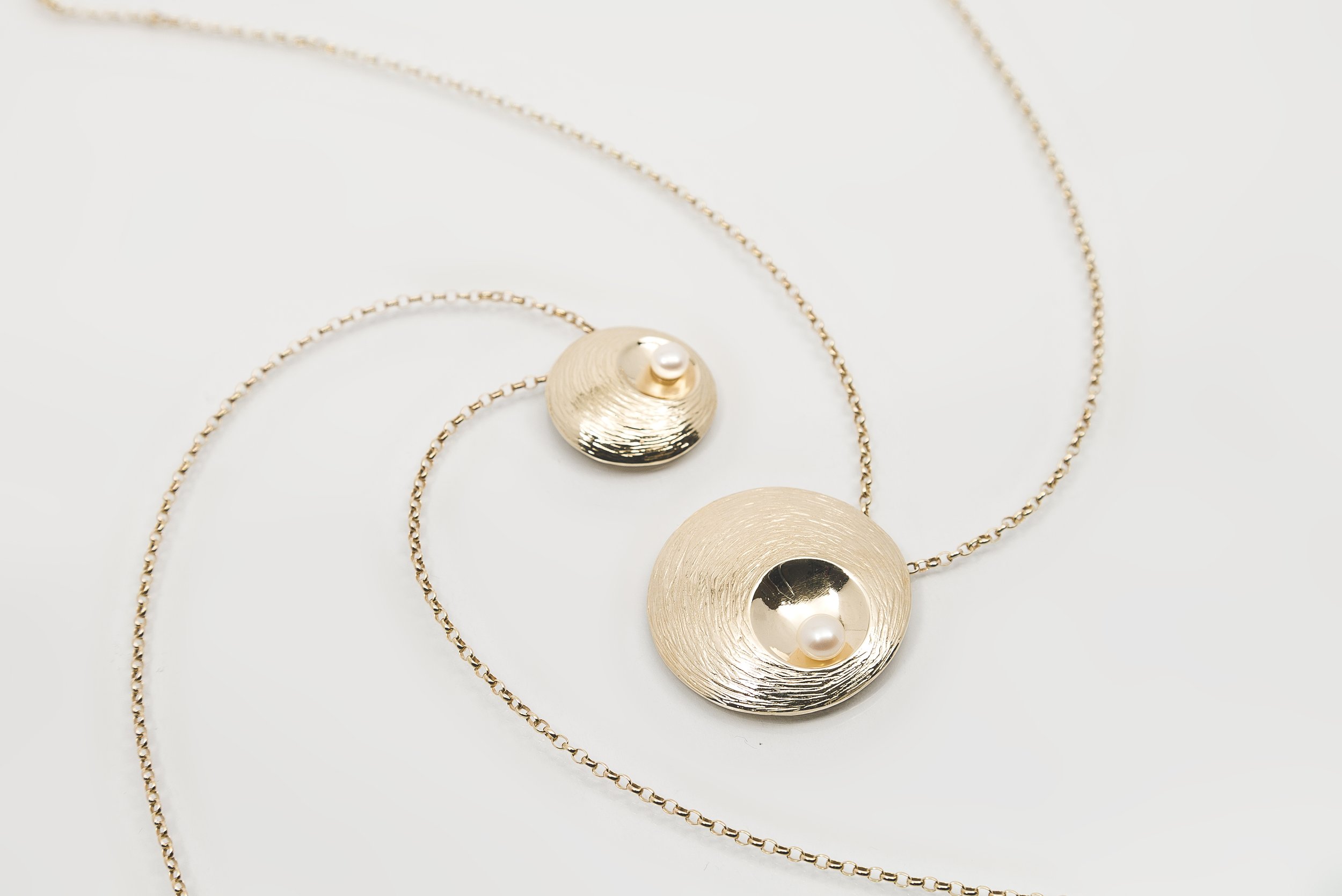 Martina Hamilton Solid Gold Oyster Pearl Pendants 