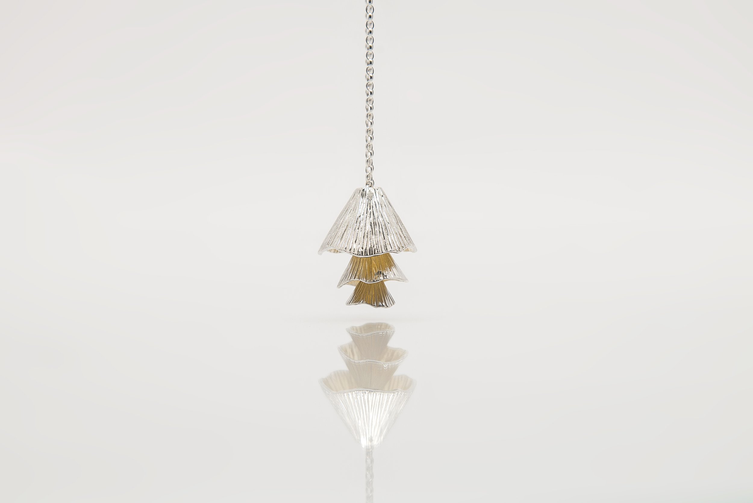 Martina Hamilton Shell Cone Silver Pendant with 22 carat gold hand plated cores