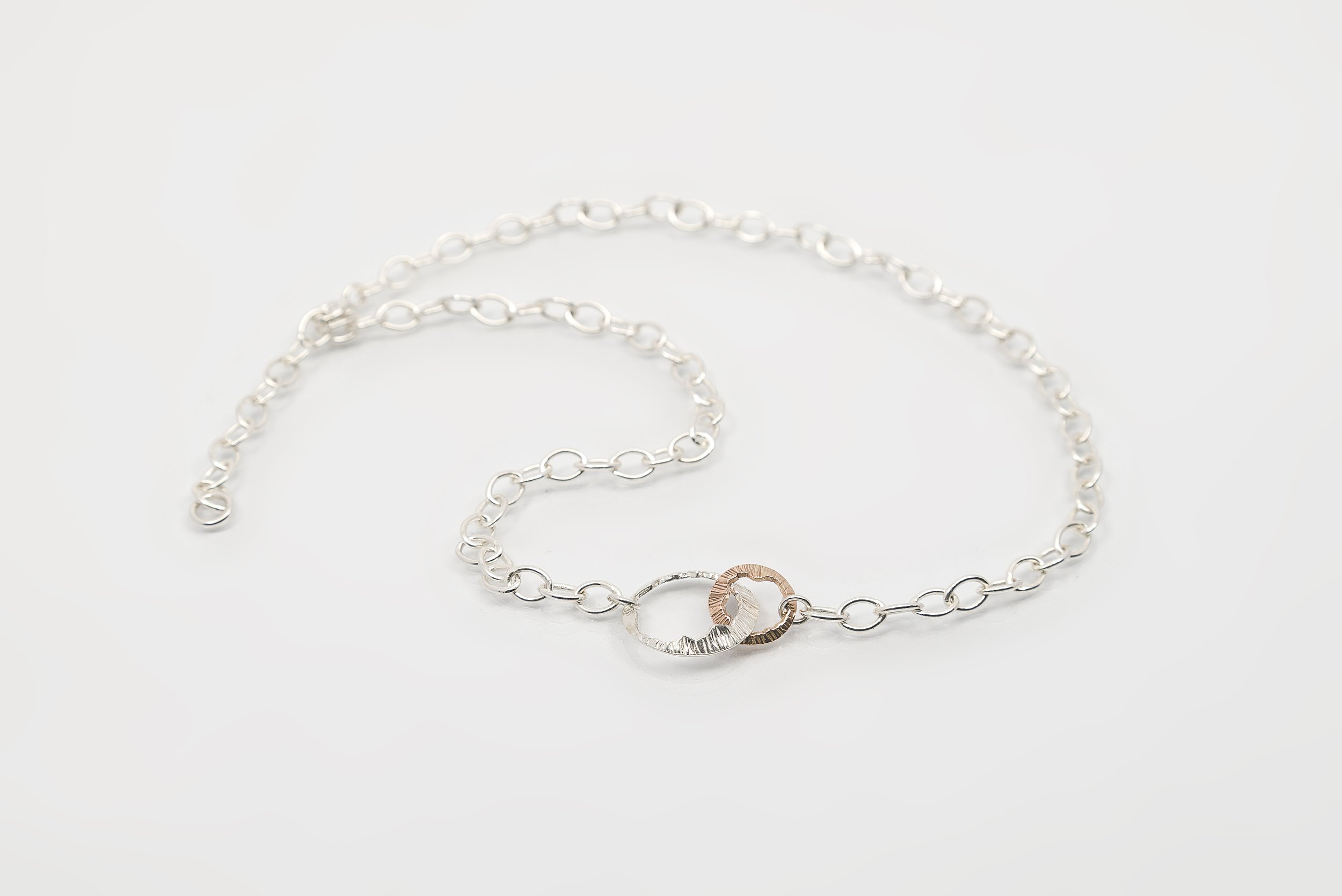 Martina Hamilton Shell Double Charm Necklace. Sterling silver and 9 carat rose gold.