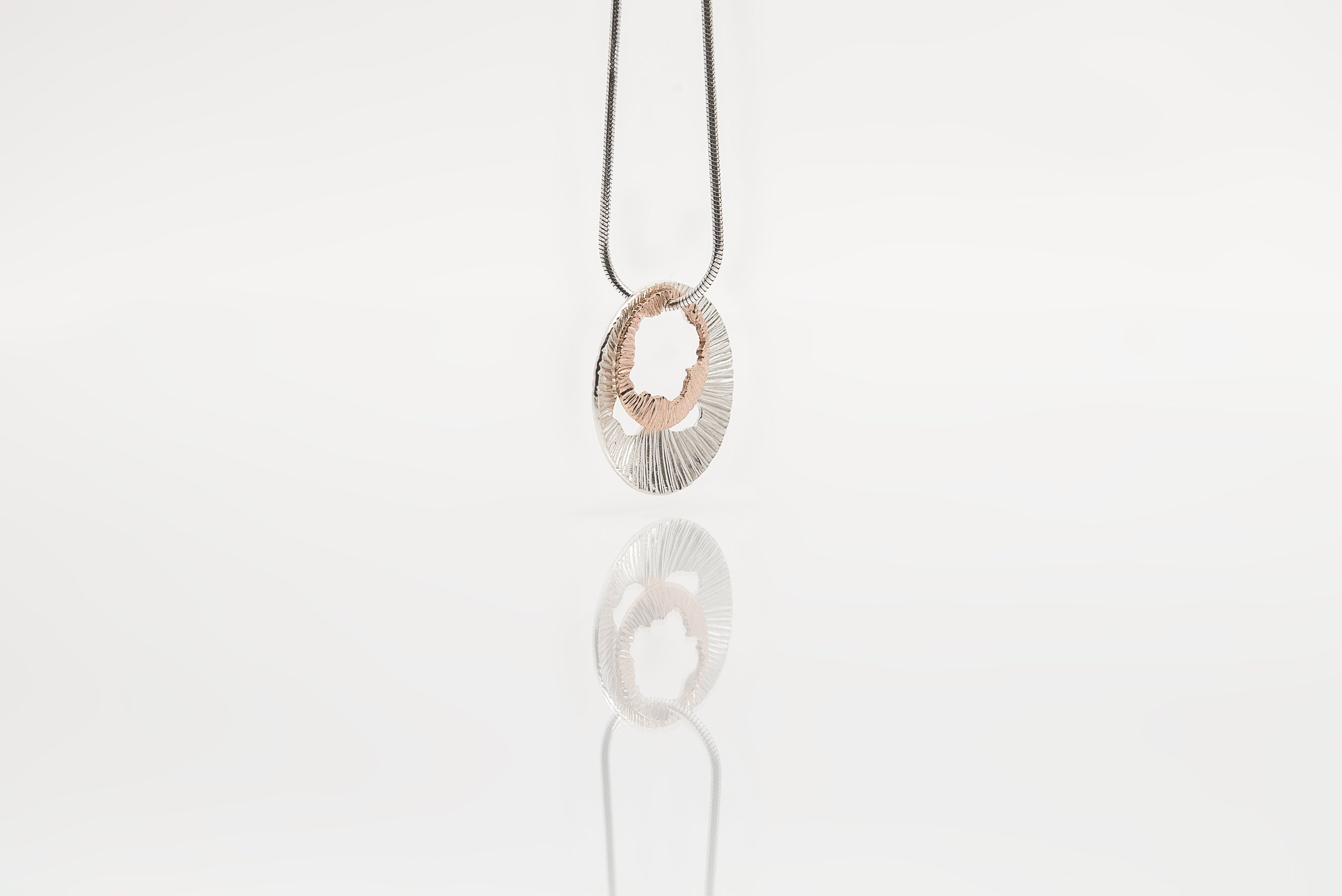 Martina Hamilton Shell Double Charm Pendant in silver and 9 carat rose gold