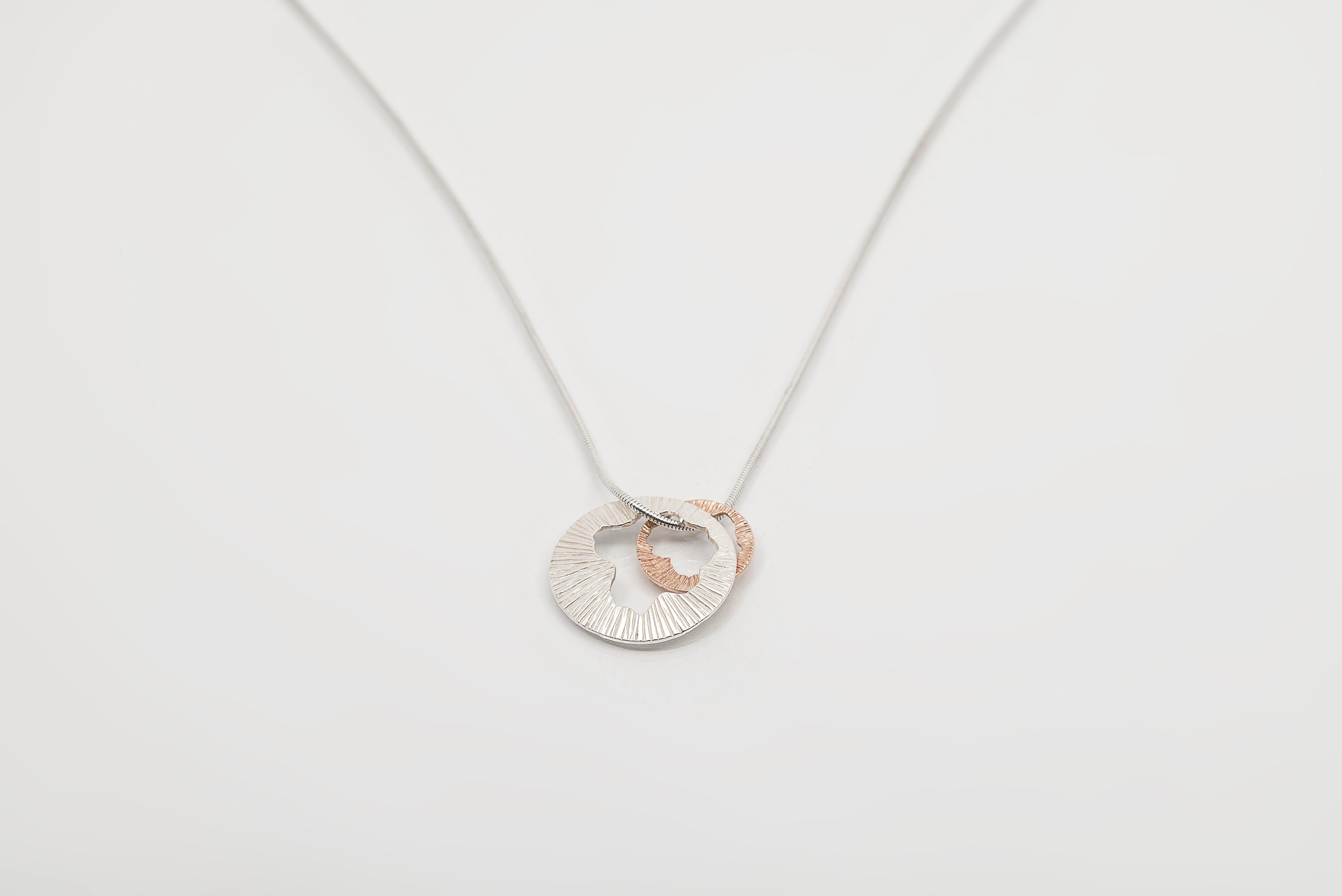 Martina Hamilton Shell Double Charm Pendant in Sterling Silver and 9 Carat Rose Gold