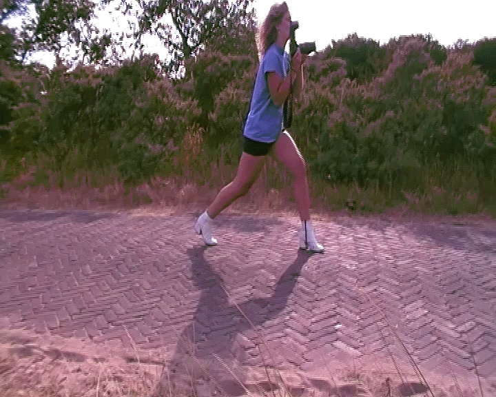 Doing some lunges while taking some pictures