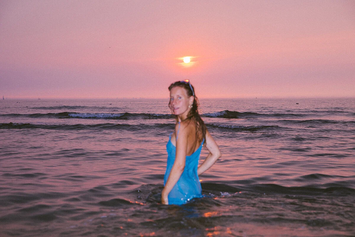 sunset scene featuring sophie