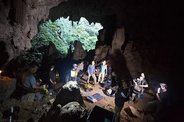 Filming in an unchartered cave network for Discovery, deep in the heart of Borneo! On finding the sinkhole featured in the background, the plan was to climb out back to the surface, although... after a few days that didn't quite go according to plan!