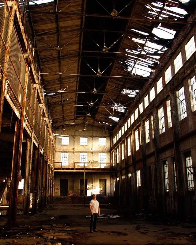 Whilst filming in Detroit we stumbled across a vast complex of abandoned warehouses, some of the most incredible urban spaces I've ever seen, with each corner revealing a new, vast and forgotten industrial space. We also found an old piano left in th