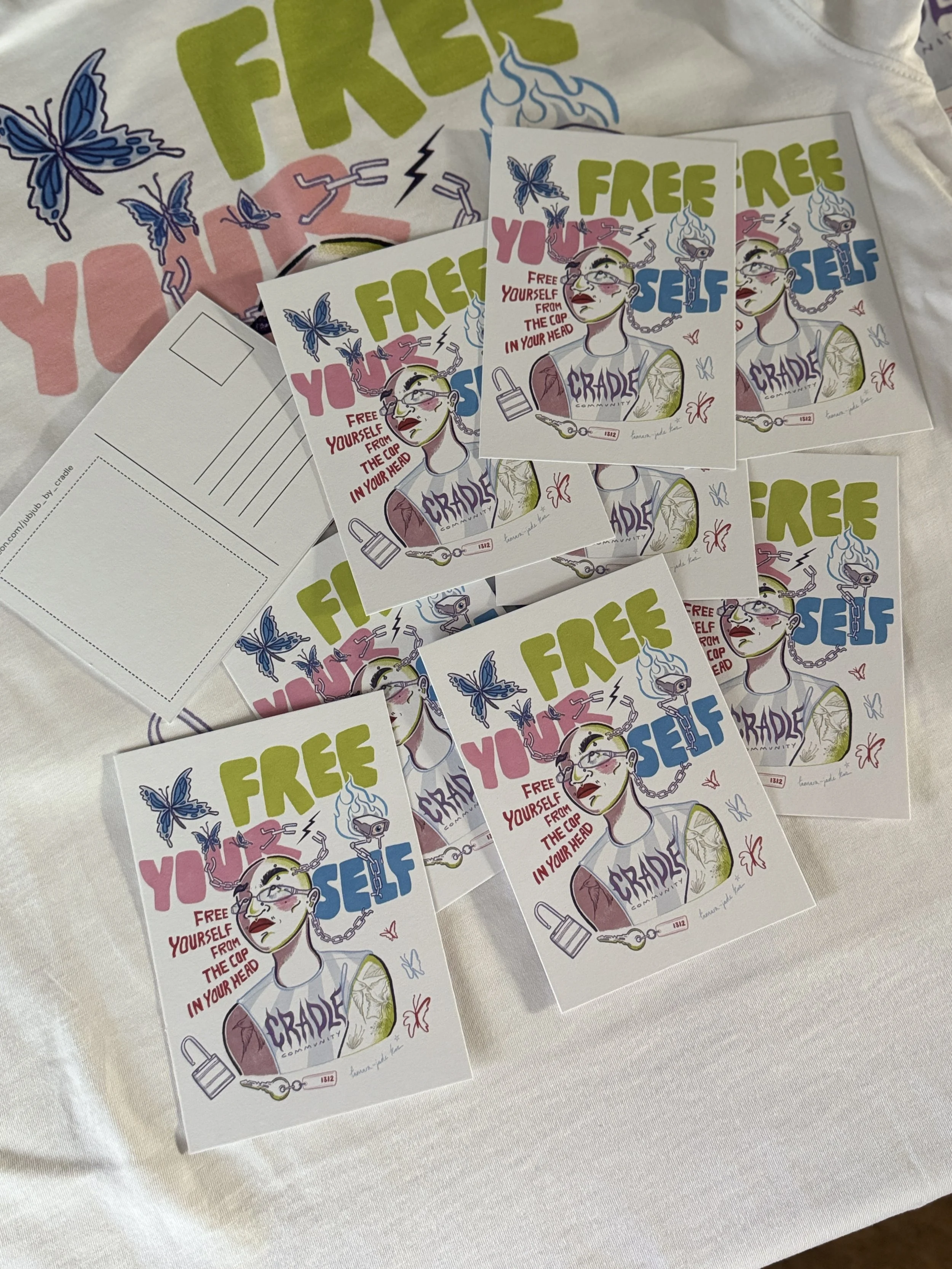 Free Yourself From The Cop In Your Head Postcard (Pack of 5)