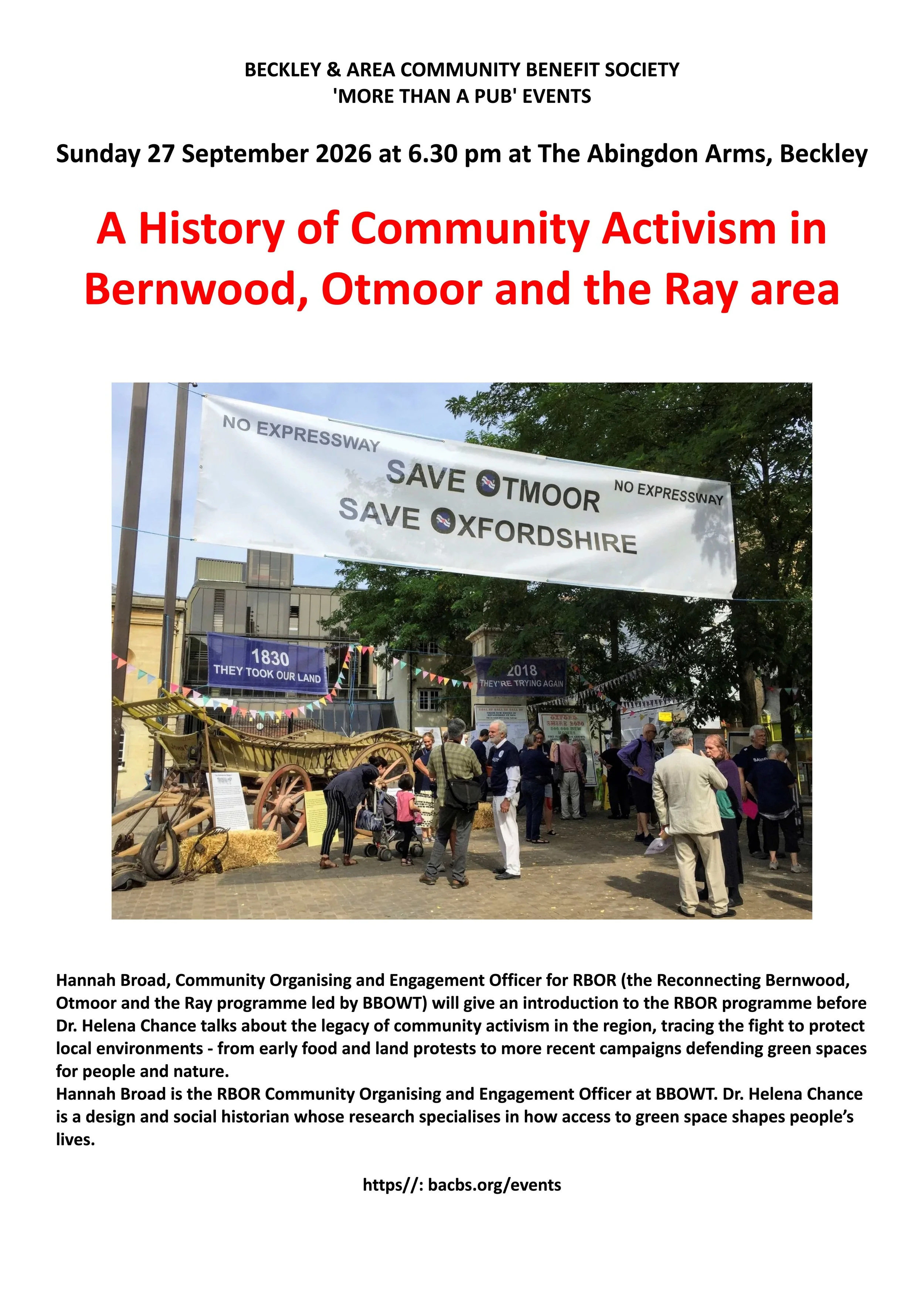 Hannah Broad &amp; Helena Chance: A History of Actvism in Bernwood, Otmooor and the Ray Area