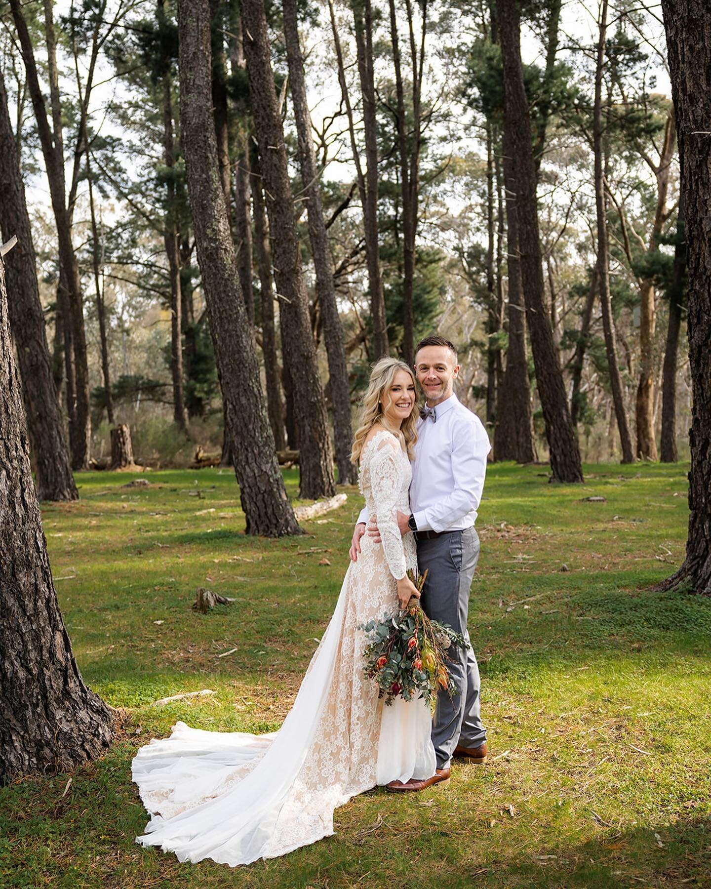 Ashlie &amp; Luke found a magical spot in the pine trees to get married in. It felt so intimate and special to be there with them 😘