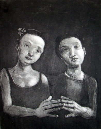 Touching Hands, Etching