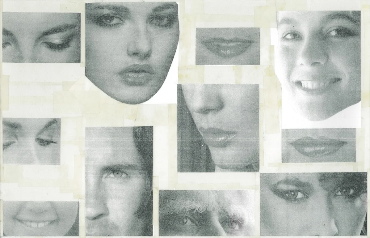 Untitled #3, White 13 x 18.5in. Montage, White Tape