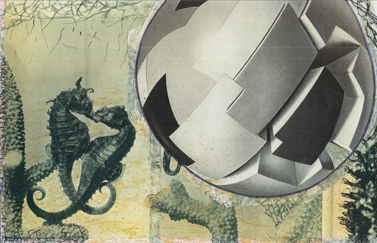 Bath + Hair 12 x 15in. Collage, Montage, Ink