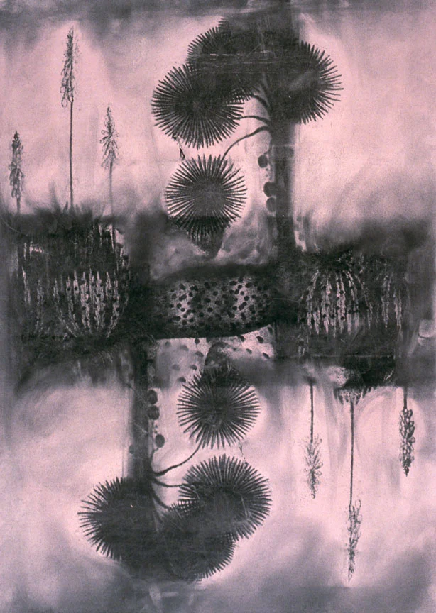 Vapor, 3 25 x 17in. Montage, Charcoal 2003
