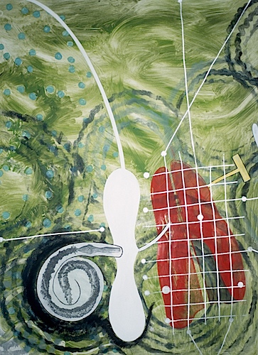 40 x 30in. image 22 x 30in. Monotype, Chine colle, Hand Painting 2006