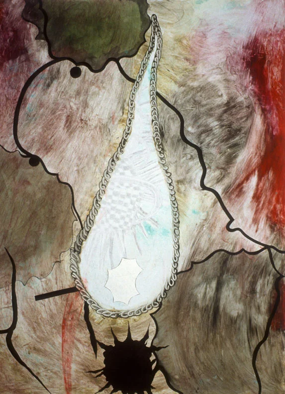 "Tourniquet" 40 x 30 in image 30 x 22 in. Monotype, Chine colle, Hand painting 2005.