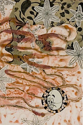 "Oh-My" 30 x 22in. image 17 x 14in. Monotype, Chine colle, Hand Painting 2001