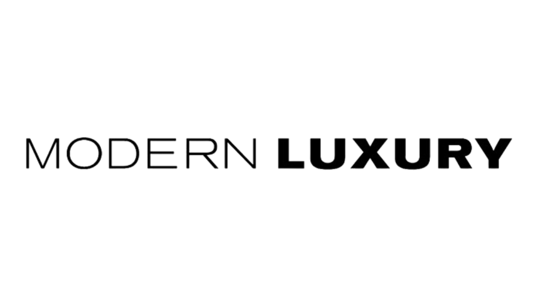 Text reading 'Modern Luxury' on a black background.