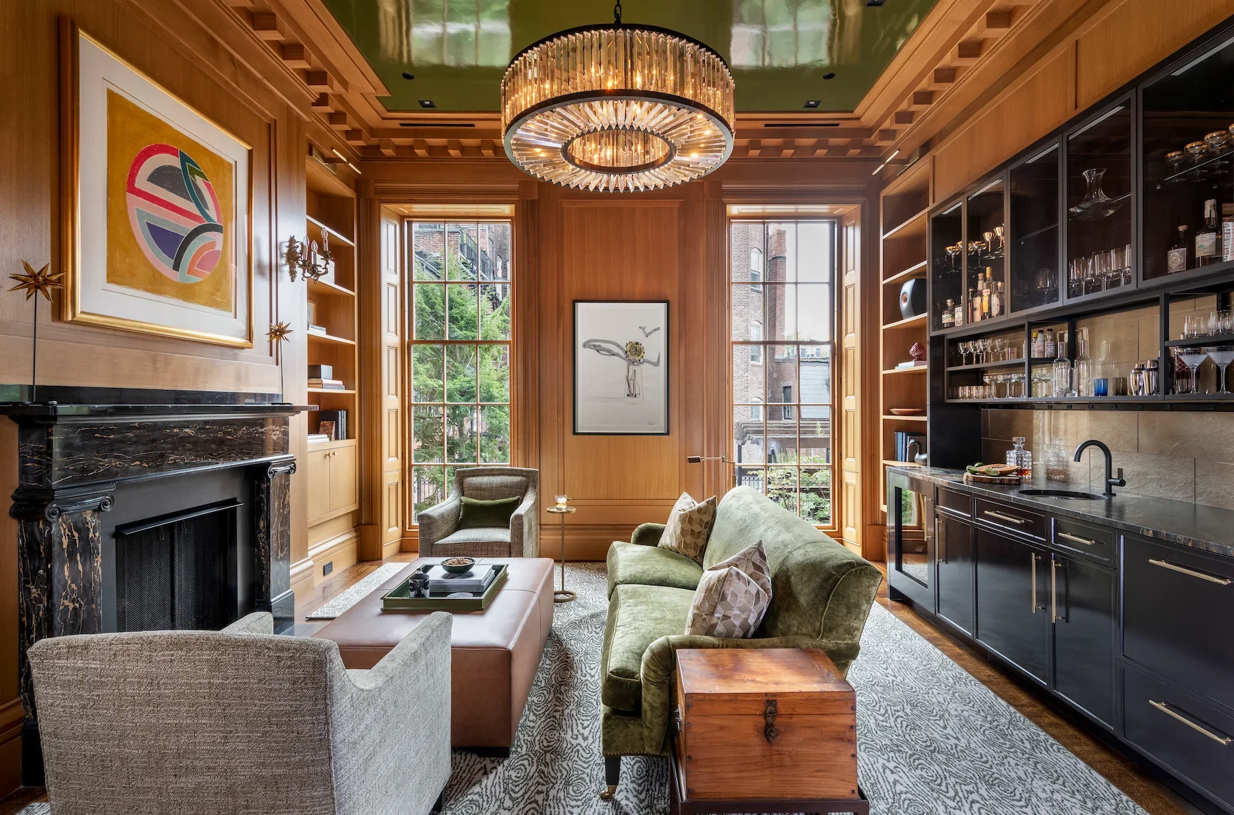 Artwork displayed in a Beacon Hill residence