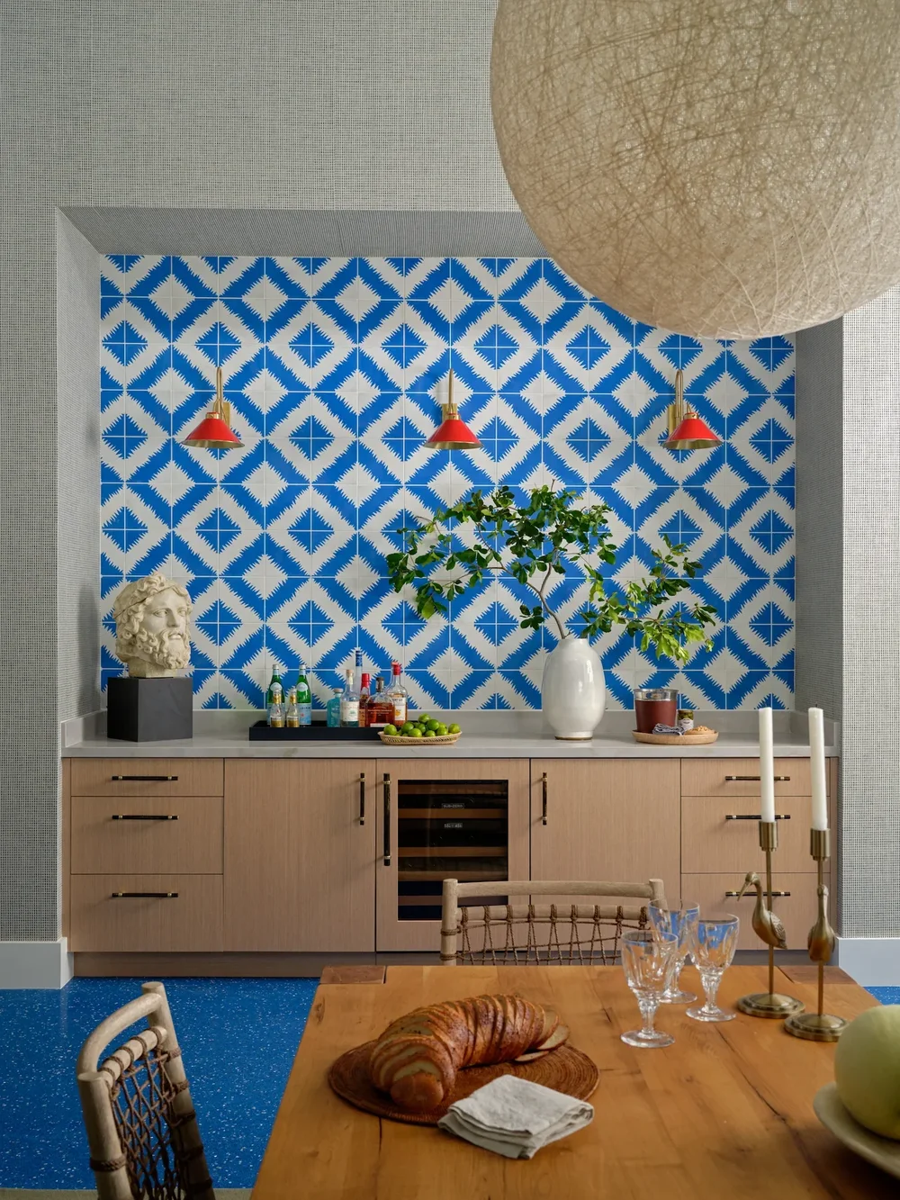 Artwork installation in a designed interior
