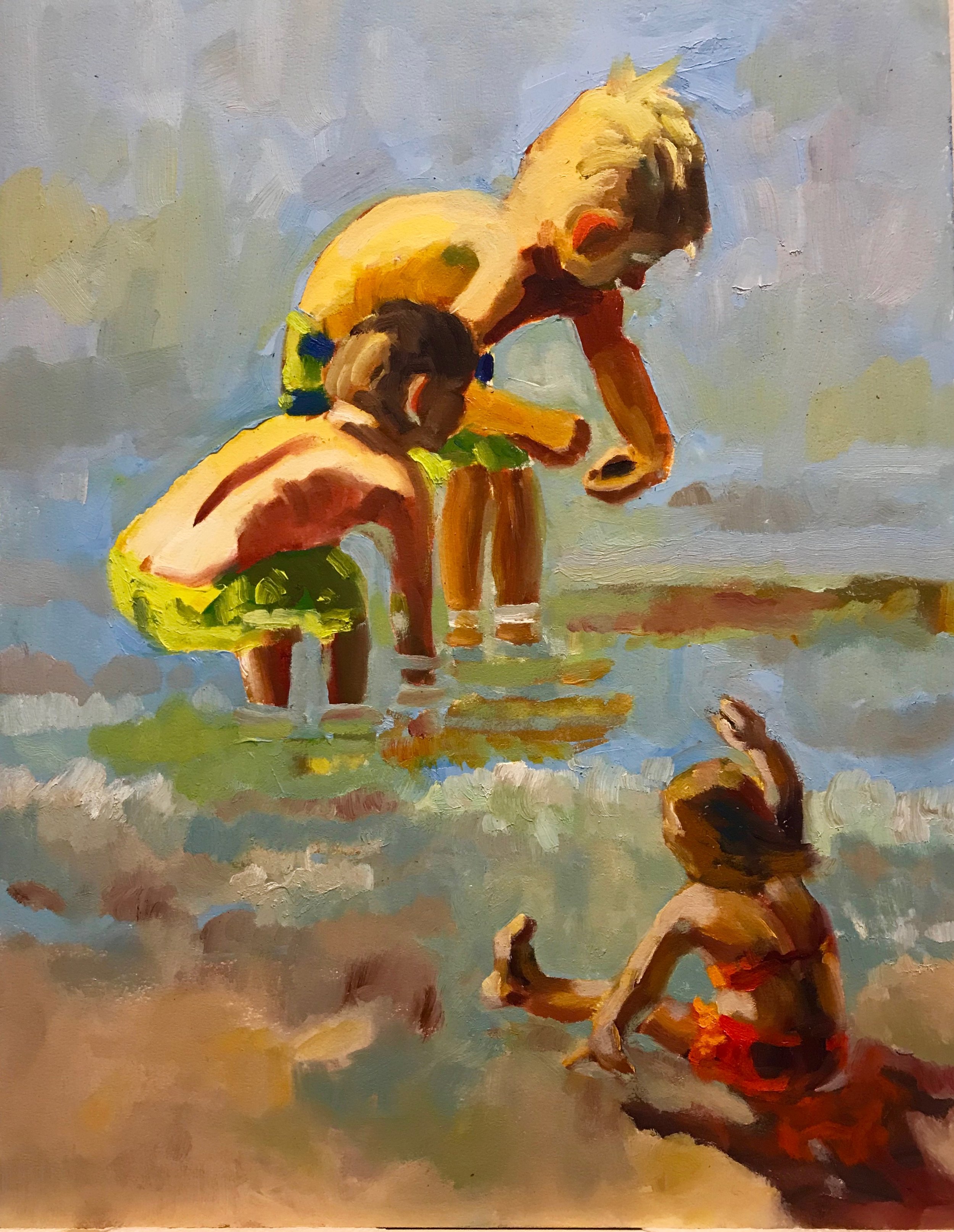 Water Babies, oil on paper, 14 x 18, NFS