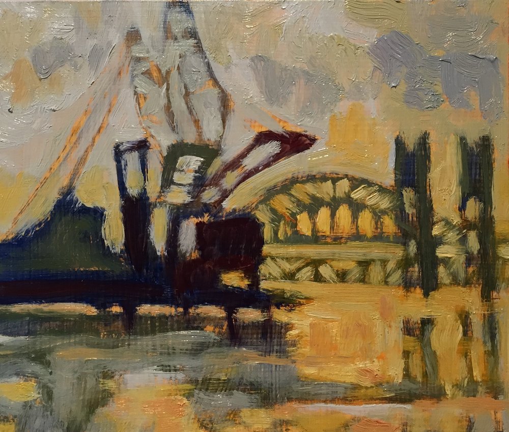 Crane study, oils, 8 x 8