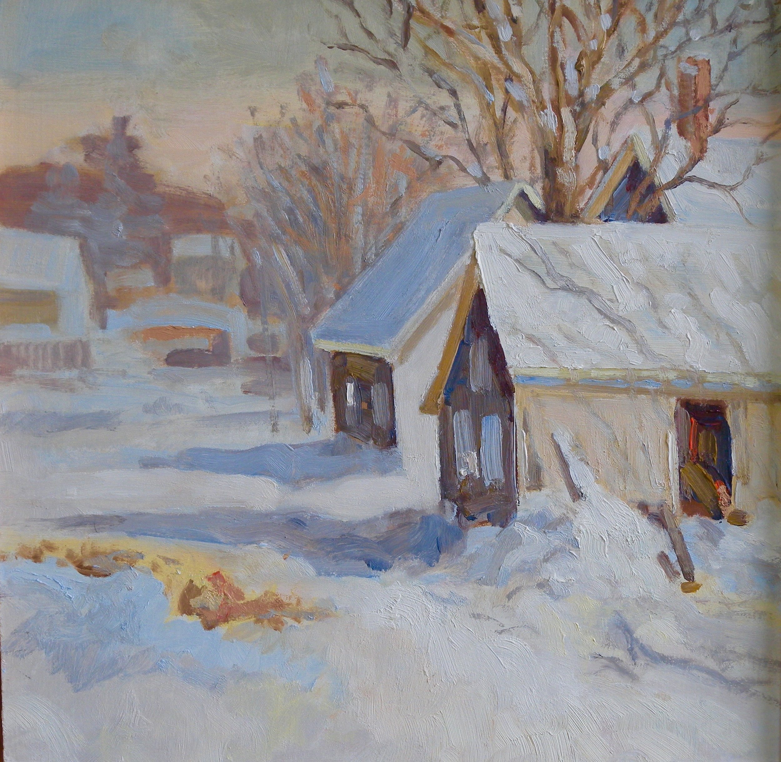 Dwight's Wood Shed, oil, 12 x 12