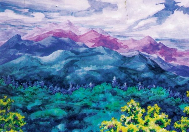 Franconia Ridge, watercolor, 18 x 24