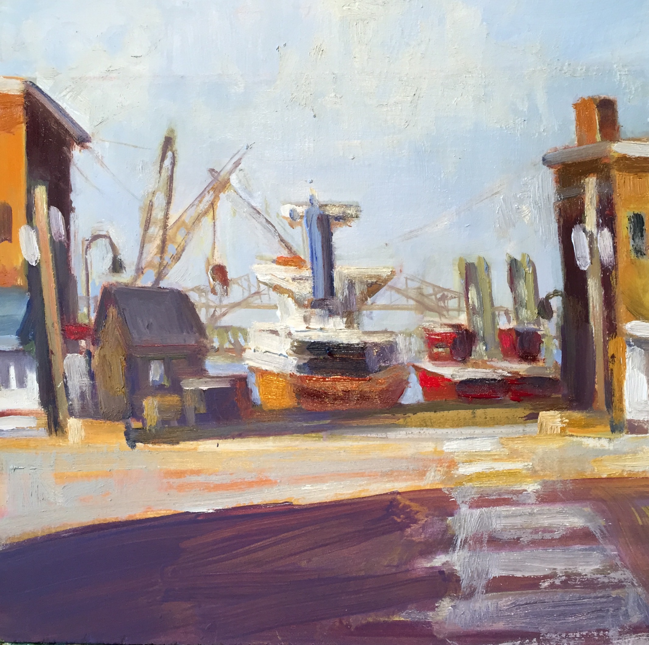 Cargo with Tugs, oils, 12 x 12