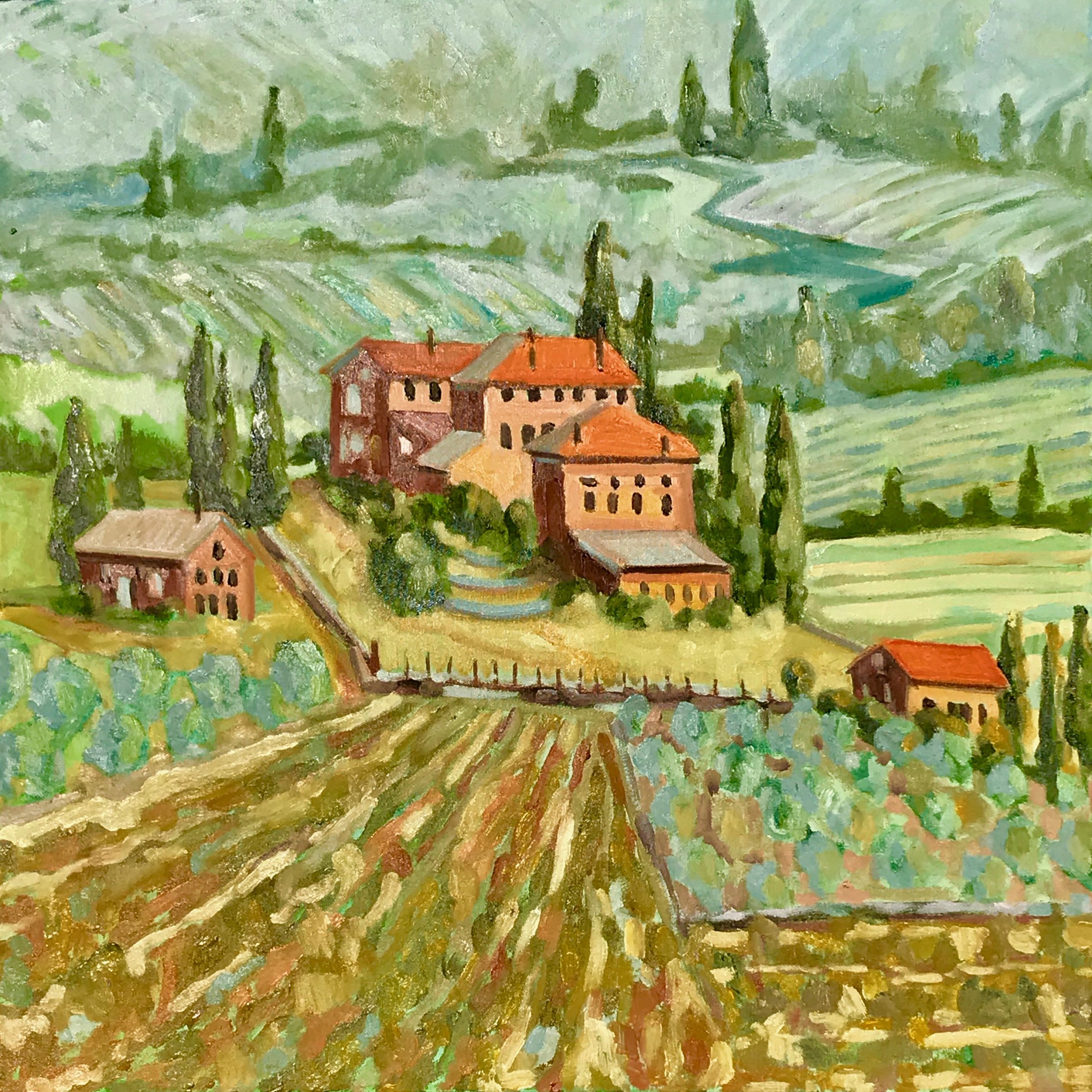 Dreaming of Tuscany, oils, 24 x 24