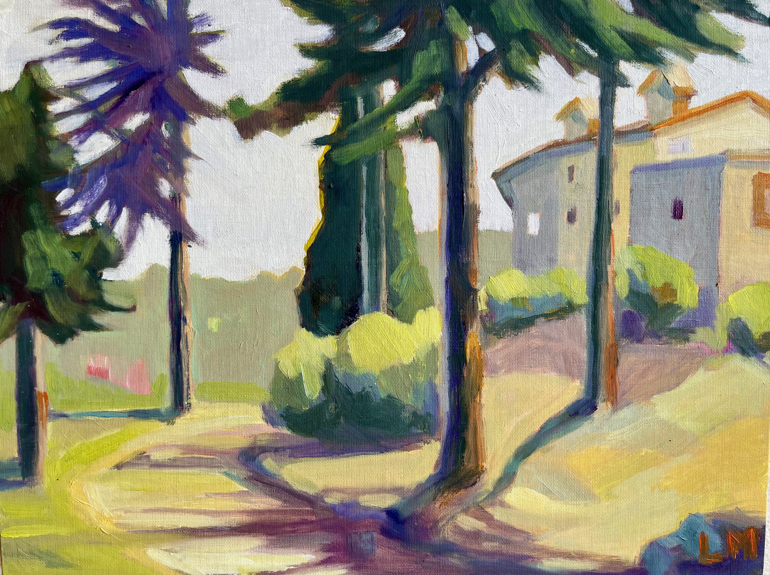 Purple Pine, oils, 9x12