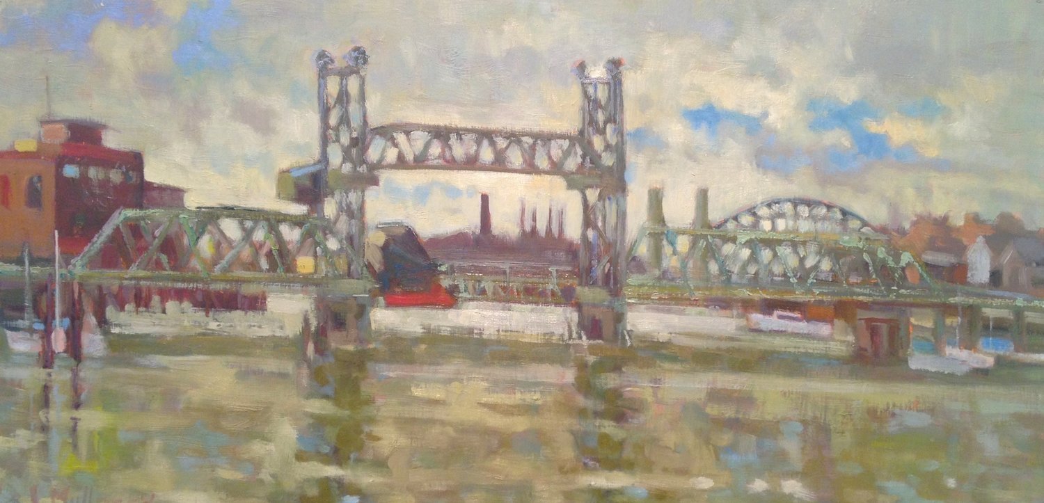 Red Tug, oil on board, 16 x 20
