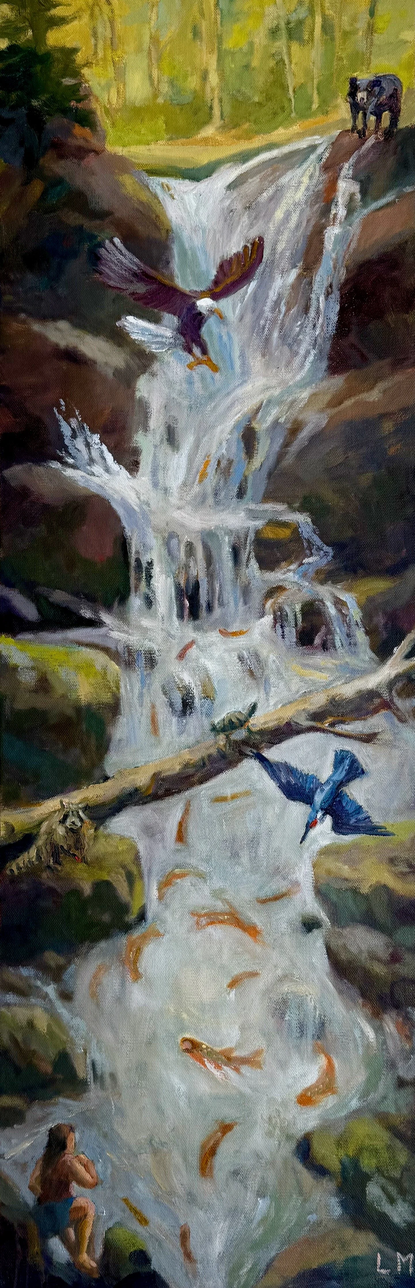 The Flume, oils, 12 x 36 CLICK TO SEE FULL IMAGE