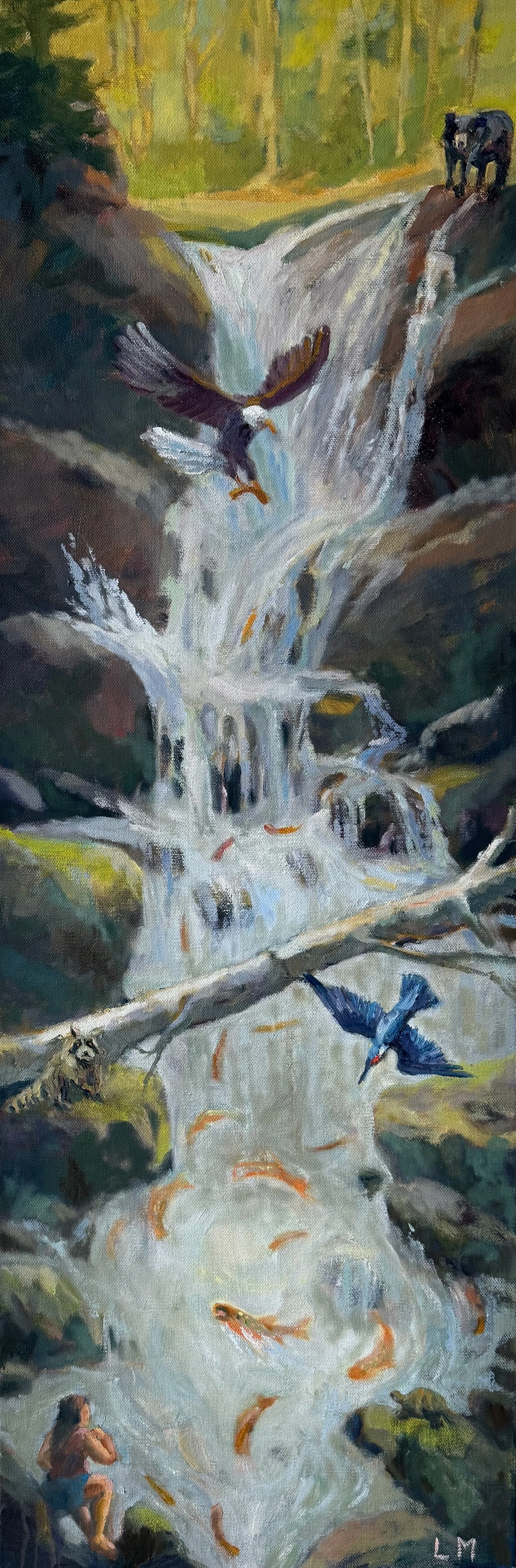 The Flume, oils, 12 x 36 CLICK TO SEE FULL IMAGE