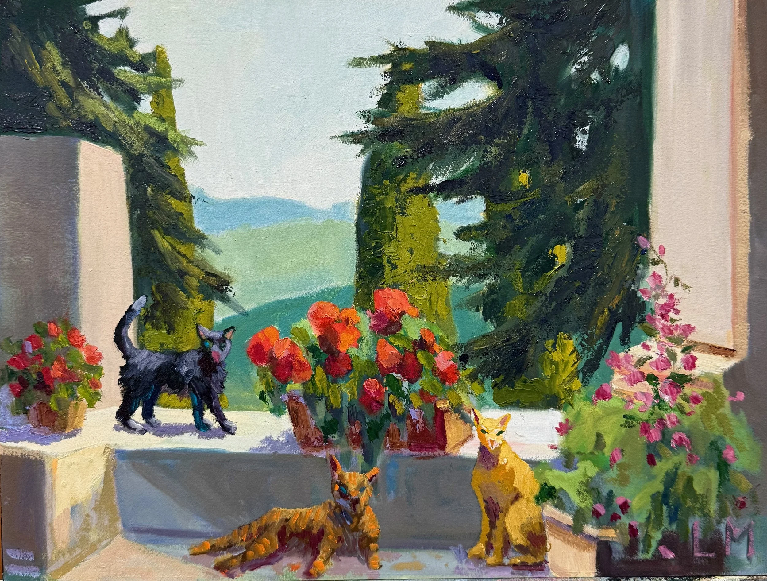 Ciao, Meow, oils, 12x16