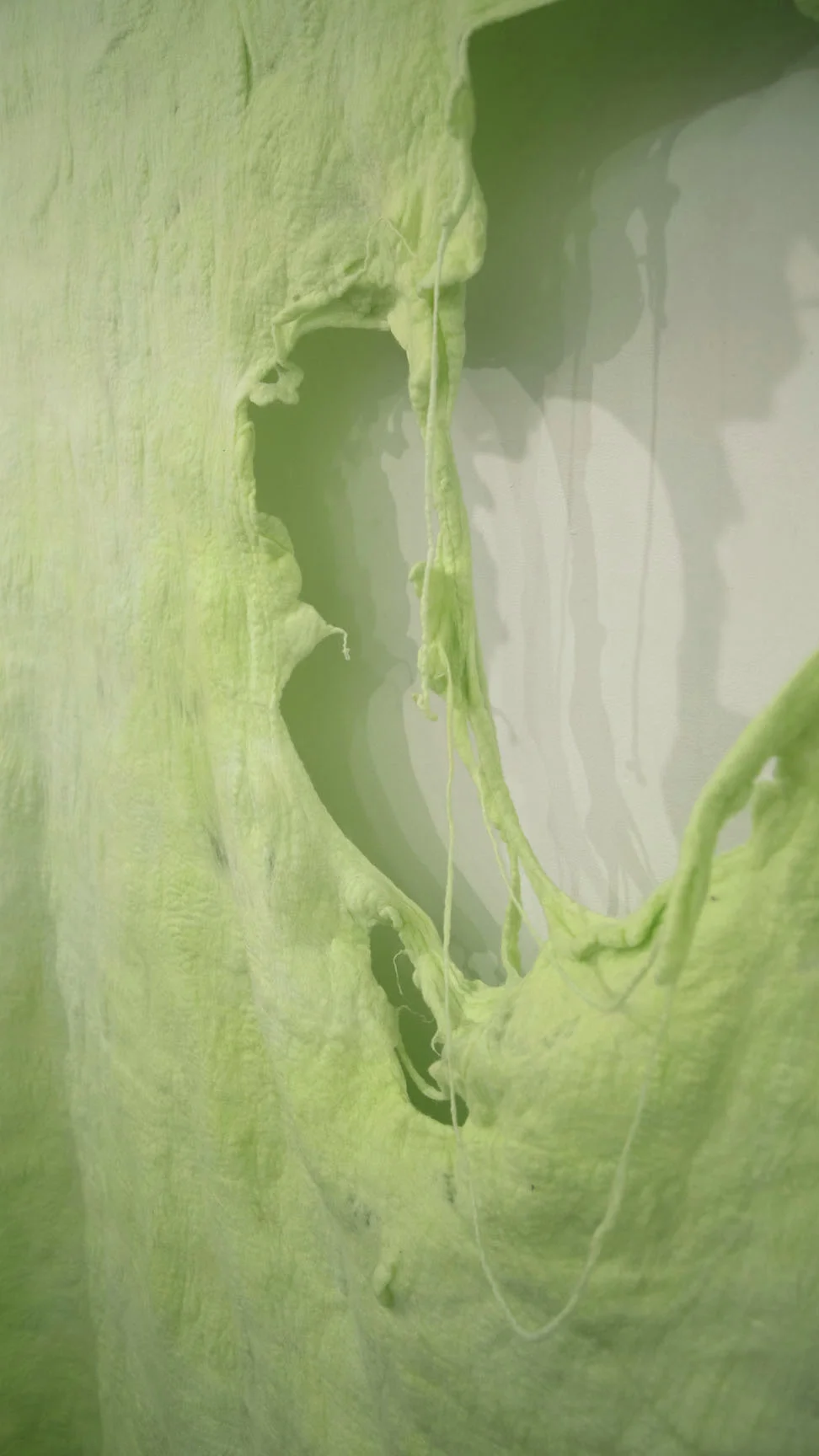 Snot Rocket 2014 Felted wool, Kool-aid, ceramics 67" x 95"