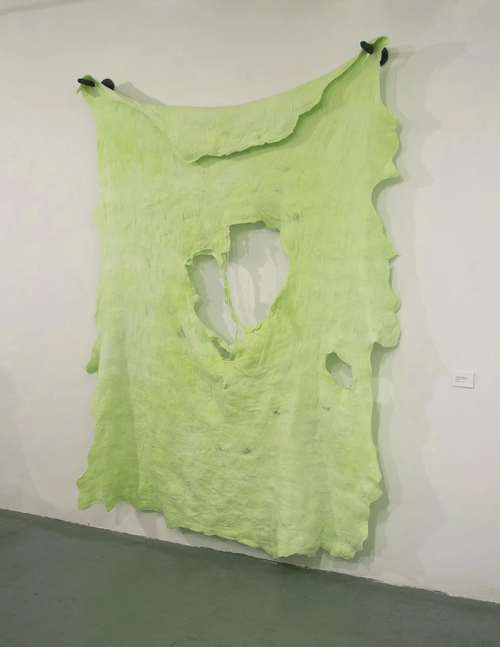 Snot Rocket (Installation View) 2014 Felted wool, Kool-aid, ceramics 67" x 95"