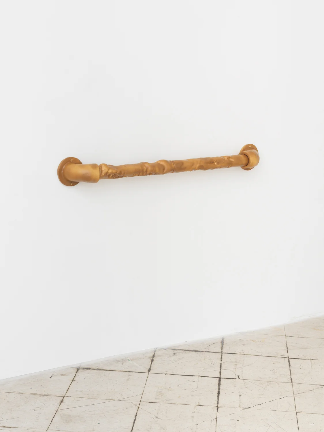 Recoil Support Grab Bar 2019 Glazed Stoneware, Hardware 5” x 43” x 5”