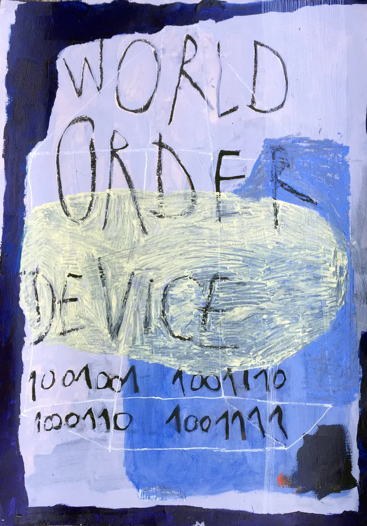 World Order Device oil and oil pastel on paper / 70cm x 50cm