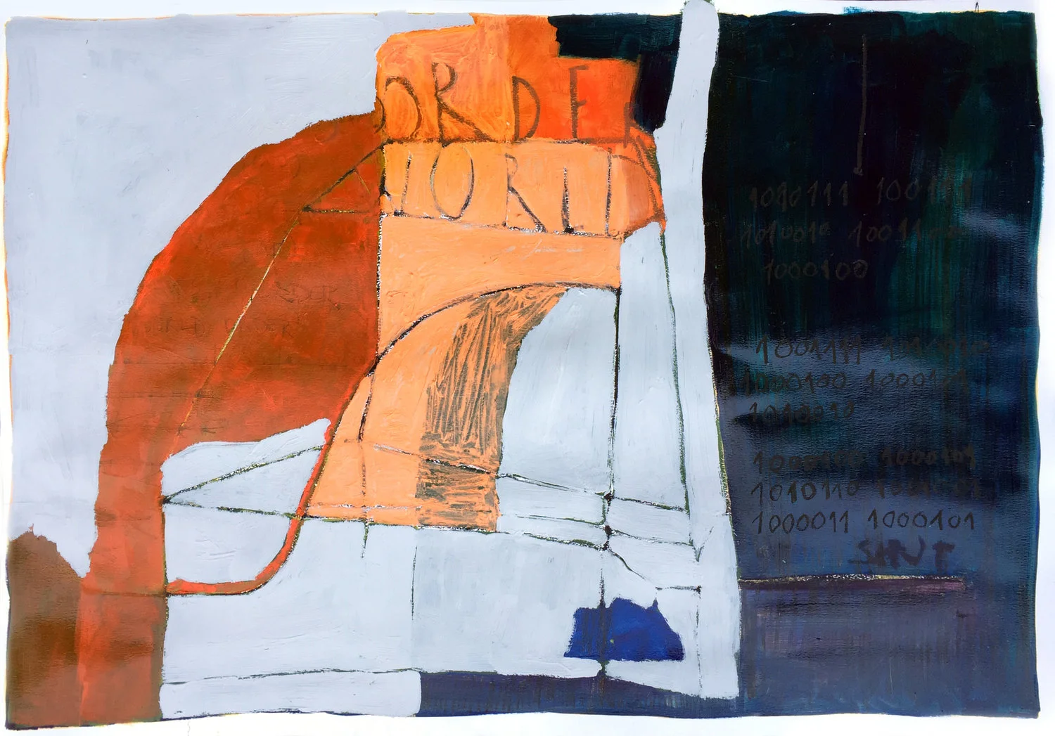 untitled oil, charcoal and oil pastel on paper / 70cm x 100cm