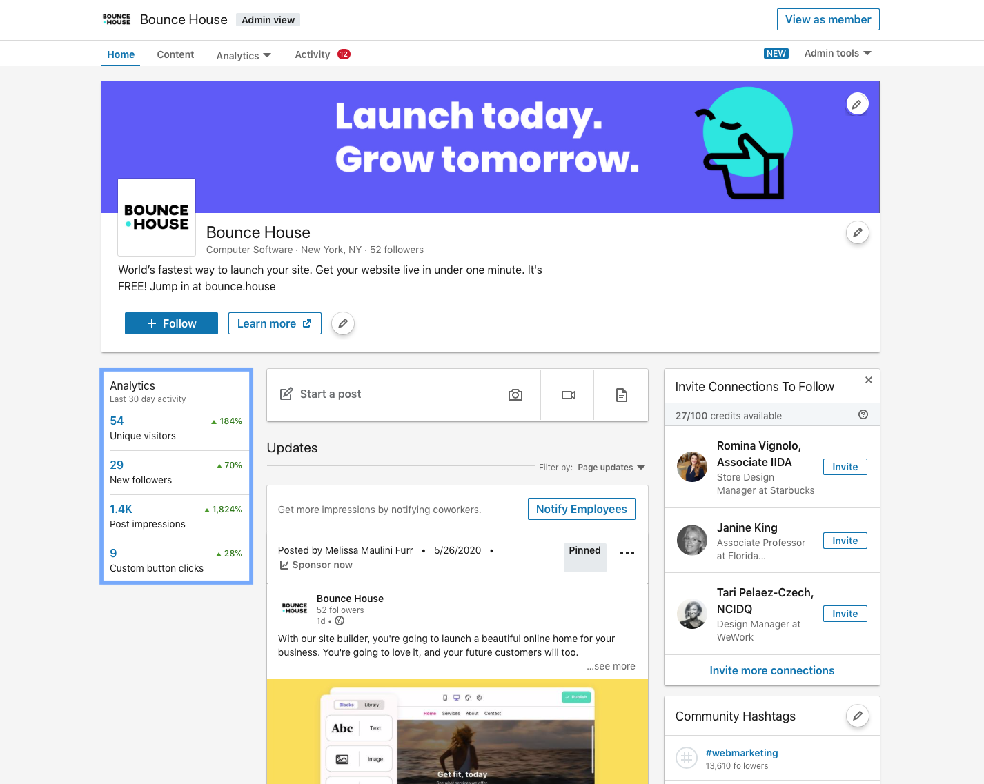 BH - LinkedIn Profile - week 9.png