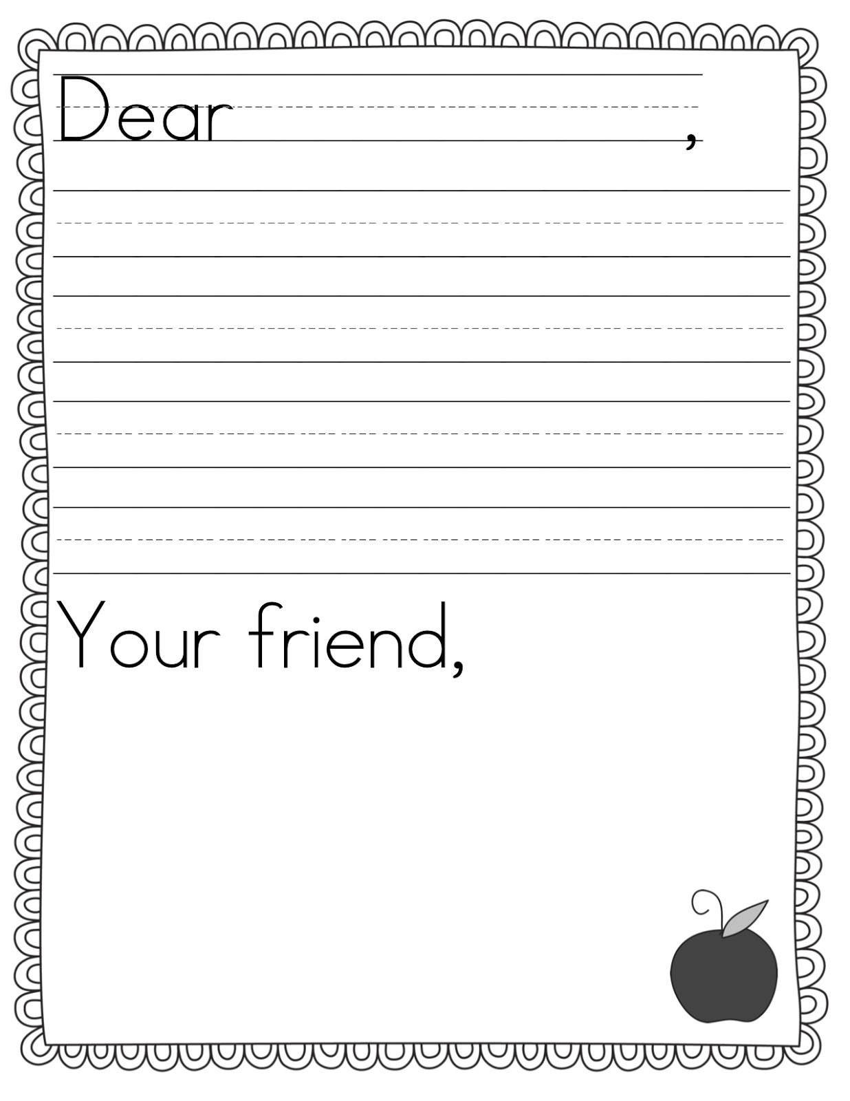 Free Letter Writing Template For Kids Printable